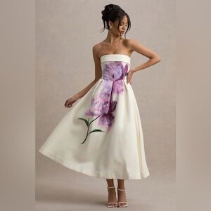 ANNALISE
Peony Floral Print Bandeau Skater Midi Dress